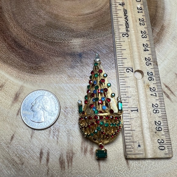 VTG| Joseph Warner Christmas 🎄 Tree Brooch ❤️✨ - Picture 5 of 7